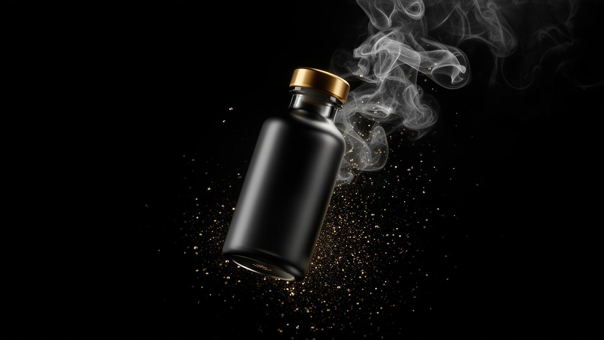 AlphaGen Rx luxury peptide vial with gold particles